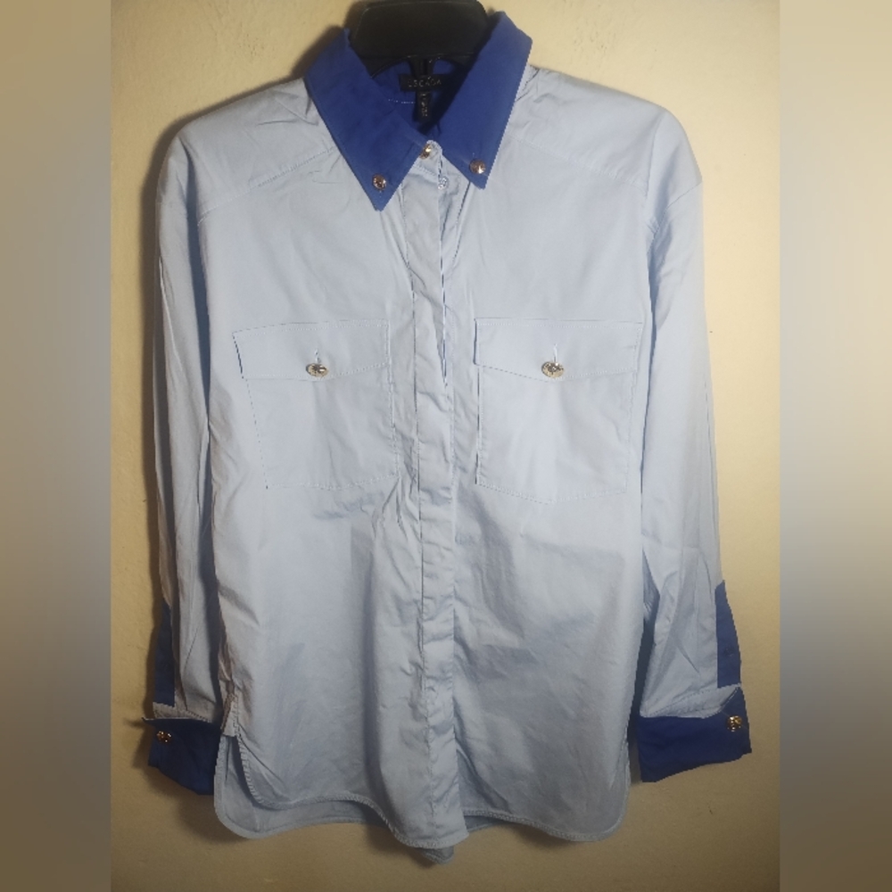 Escada Top Women 36 Gold Button Old Money Classy Preppy